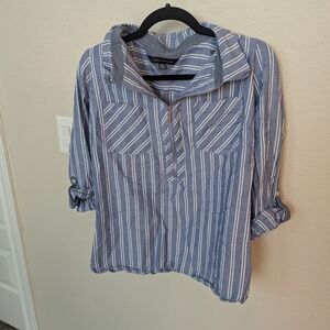 Tommy Hilfiger Women's Striped Zipper Shirt